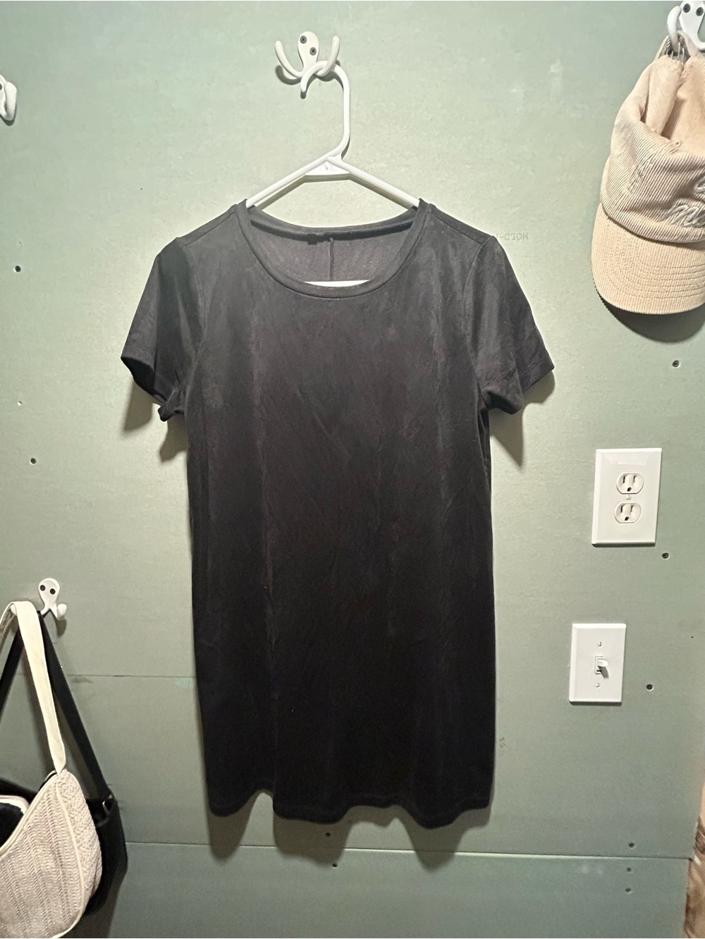 Black Short Sleeve Women's Tee Shirt Dress